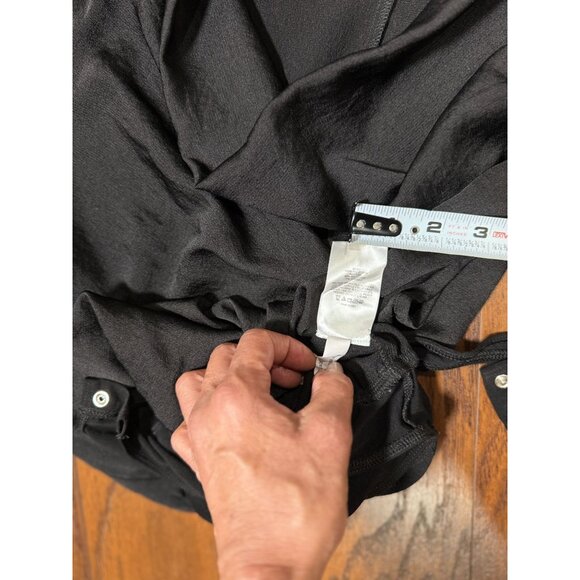 Express Womens L Top Black Sleeveless Cowl Neck Bodysuit Top Snap Closure Comfy - Picture 10 of 10